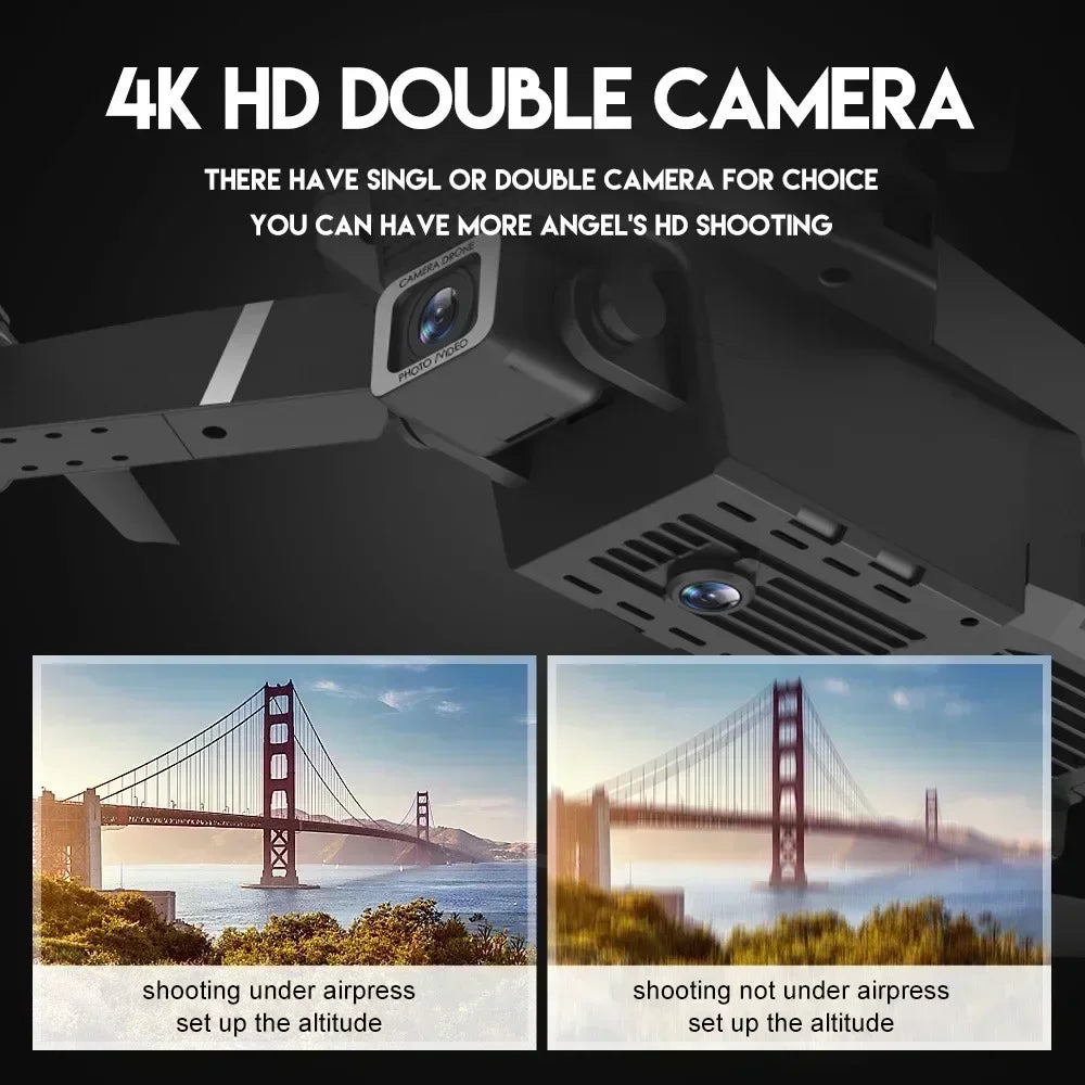 New E88 Pro Wifi Fpv Drone With Hd 4K 1080P Wide Angle Camera Height Control Rc Foldable Quadcopter Helicopter Toy For Gift
