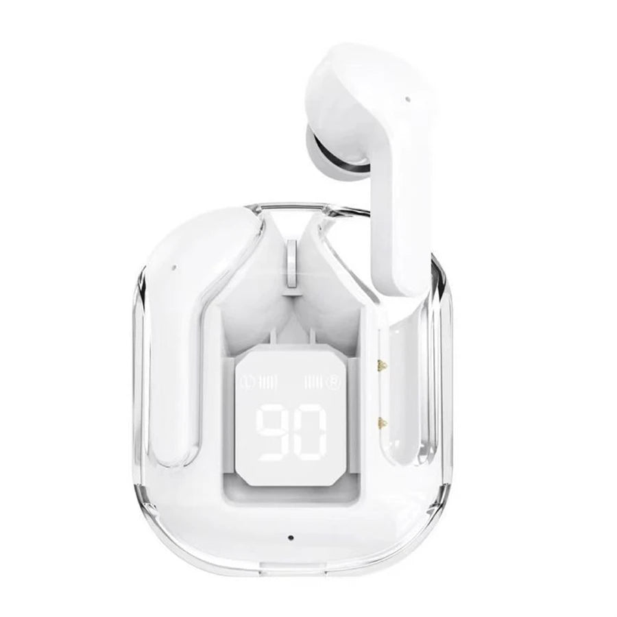 T2 Wireless Bluetooth Earphone Transparent HIFI Headphones LED Power Digital Display Stereo Sound Earphones for Phone