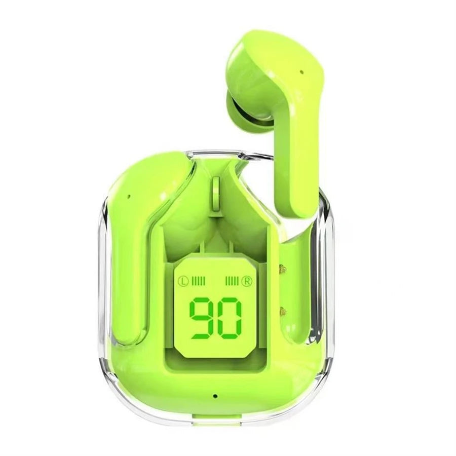 T2 Wireless Bluetooth Earphone Transparent HIFI Headphones LED Power Digital Display Stereo Sound Earphones for Phone